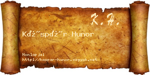 Káspár Hunor névjegykártya